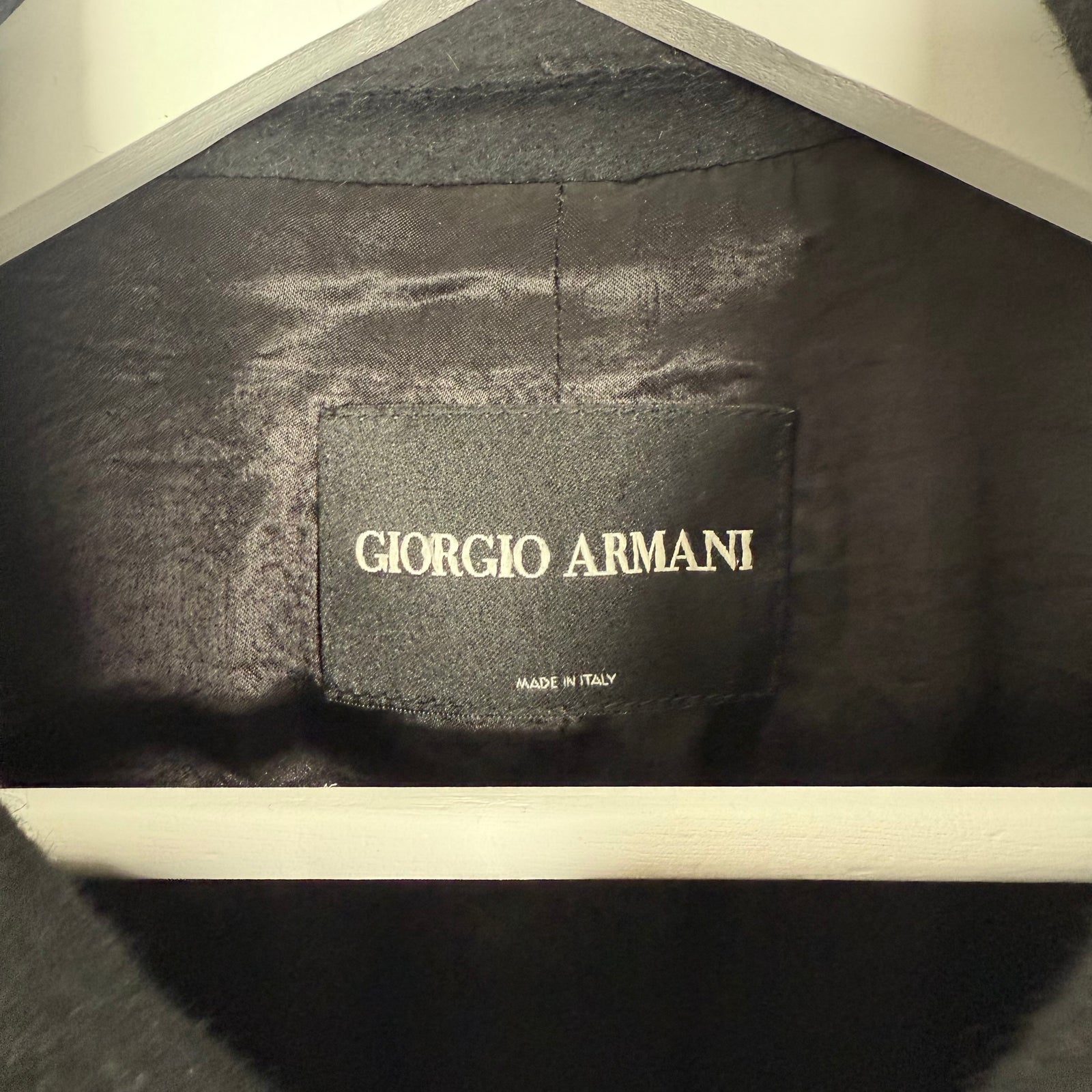 Giorgio Armani Black Double Breasted Wool Coat Size M