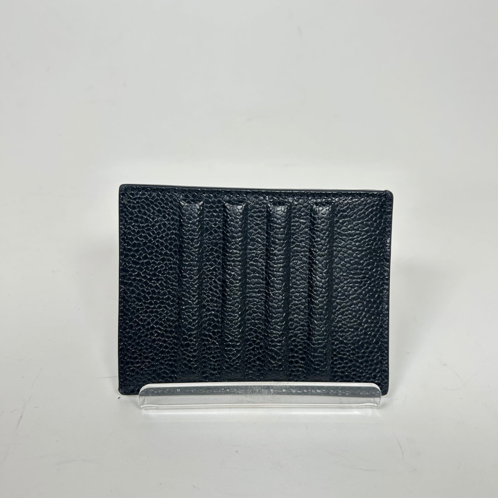 Thom Browne Black Leather Card Holder