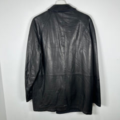 Salvatore Ferragamo Reversible Long Leather Jacket Size 48