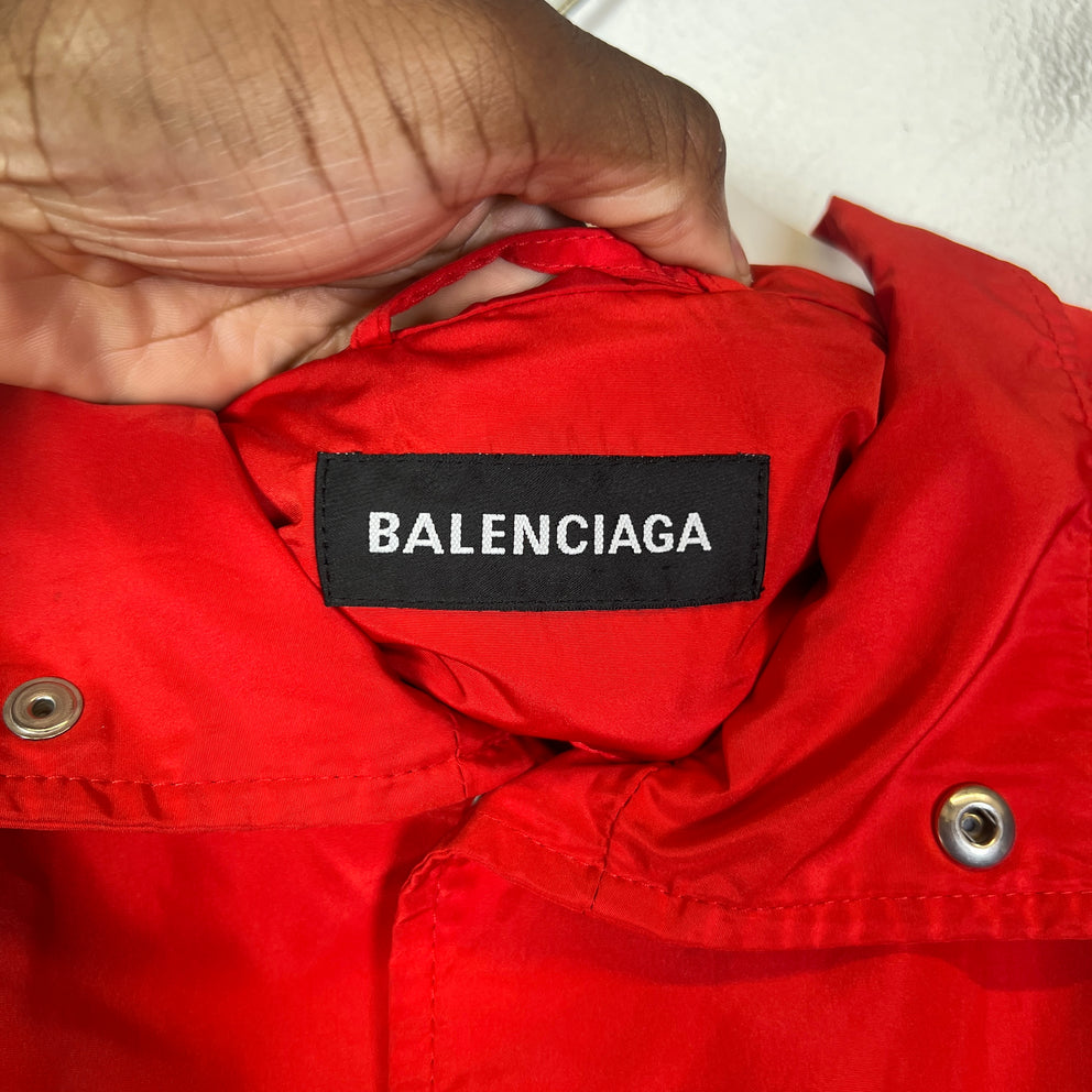 Balenciaga Red Tonal Logo Windbreaker