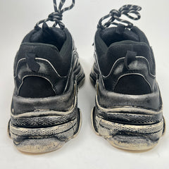 Balenciaga Faded Black Paint Triple S Sneaker Size 44