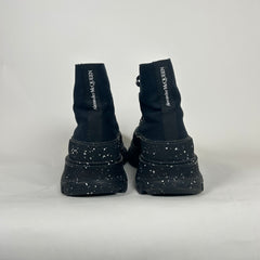 Alexander McQueen Black Speckled Tread Slick High Top Sneakers Size 42