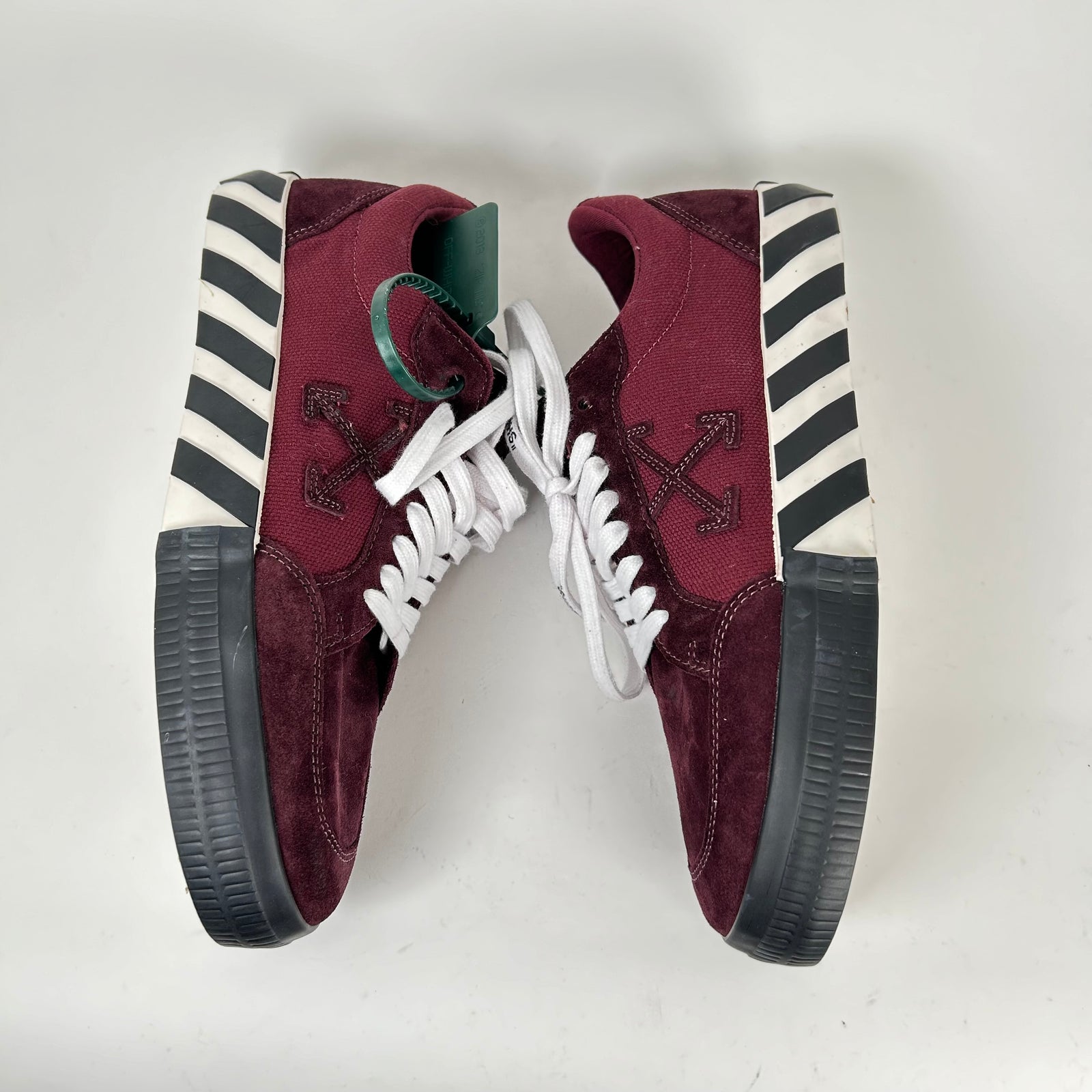 Off-White Burgundy Vulcanized Low Top Sneaker Size 43