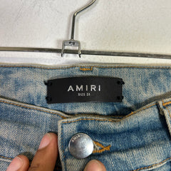 Amiri Flame Patched Lightwash Jeans