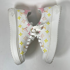 Louis Vuitton Pink/Yellow Timeout Sneakers Size 38