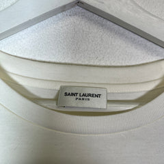 Saint Laurent White Reverse Logo T-Shirt Size L