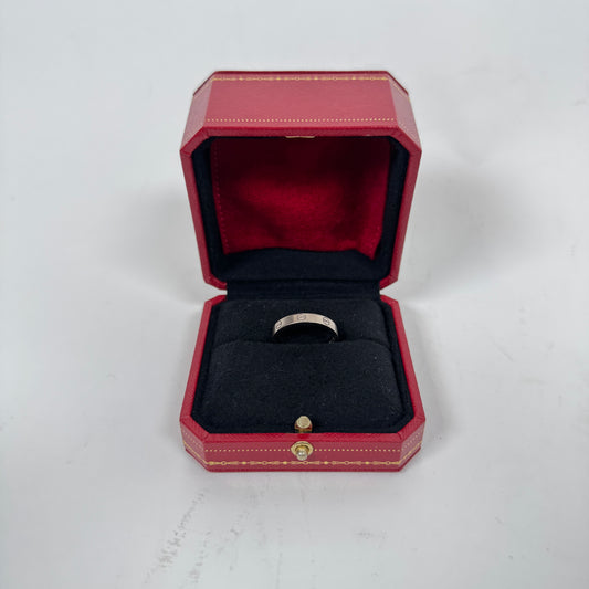 Cartier 18K White Gold Small Love Ring Size 10