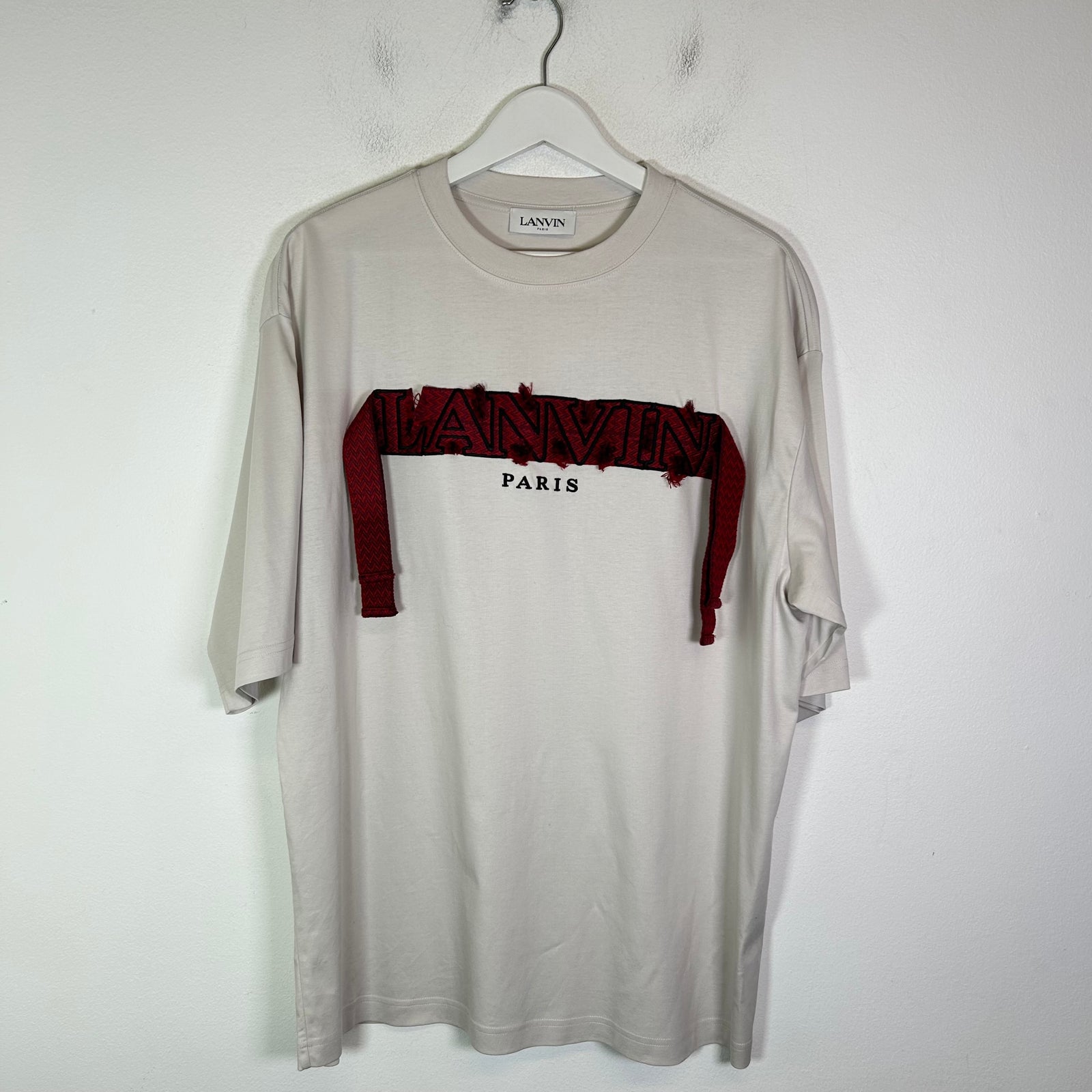 Lanvin Embroidered Curb Lace Logo T-Shirt