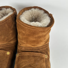 Acne Studios Brown Shearling Leather Cargo Boot Size 42