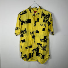 Supreme Eyes Yellow Camp Button Up Shirt Size L
