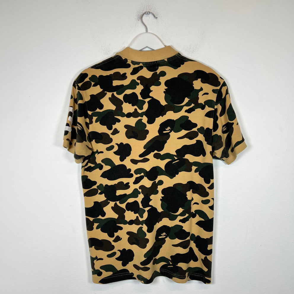 Bape Camo Ape Head Polo Shirt Size L