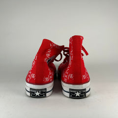J.W. Anderson Red All Over Logo Converse Size 8