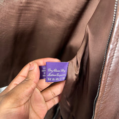 Ralph Lauren Purple Label Brown Leather Jacket Size M