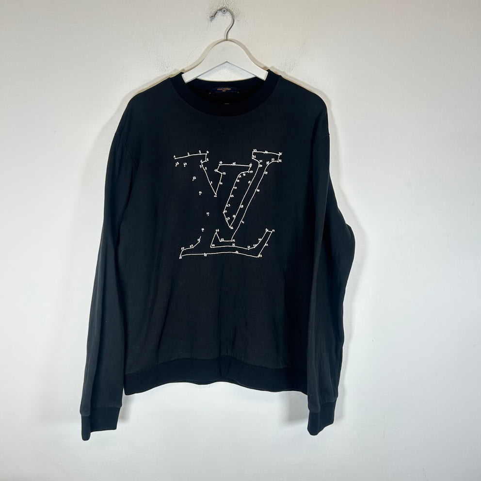 Louis Vuitton Black 'Connect The Dots' Embroidered Crewneck Size XL