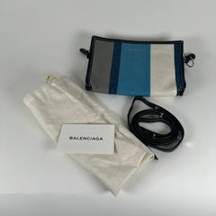 Balenciaga Bazar Striped Leather Crossbody