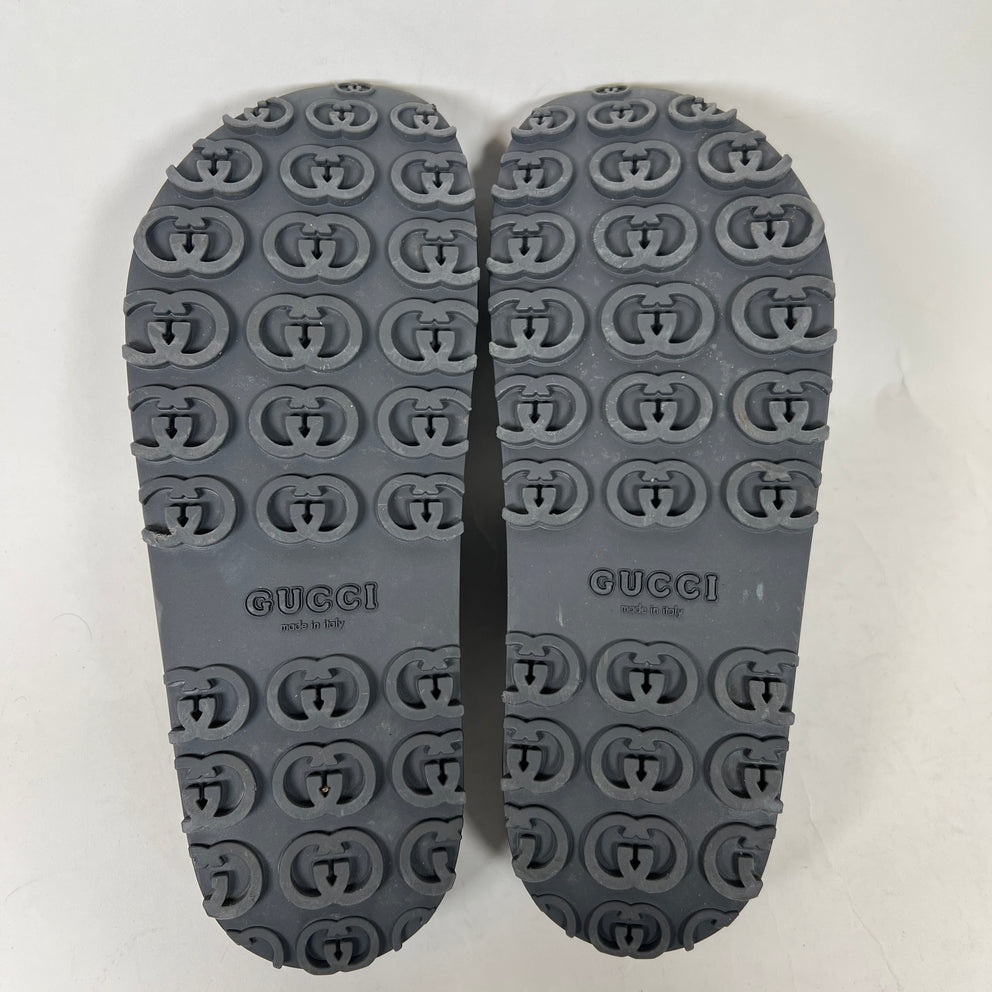 Gucci Black Interlocking G Platform Sandals Size GG 12