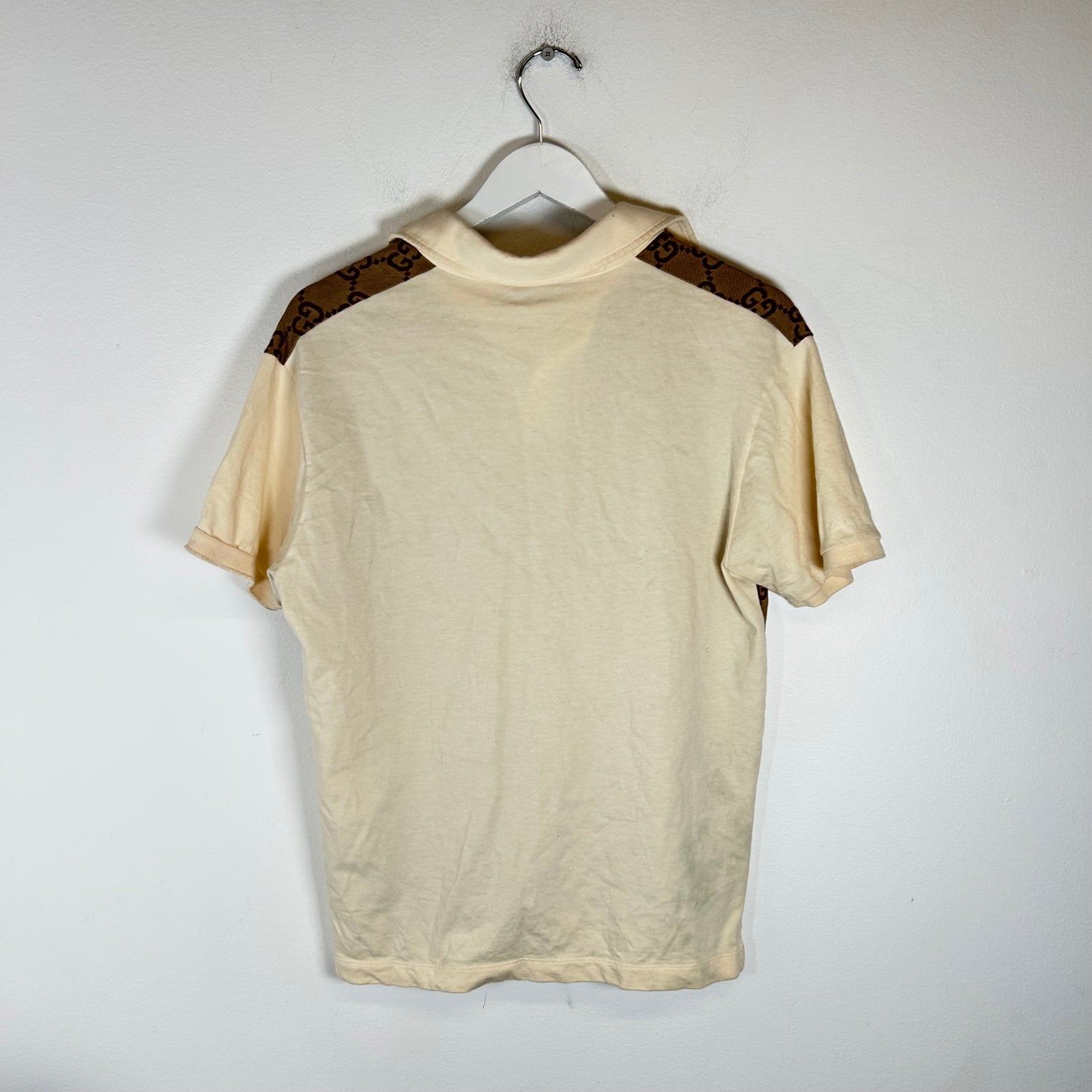 Gucci Brown/Cream GG Polo Size S