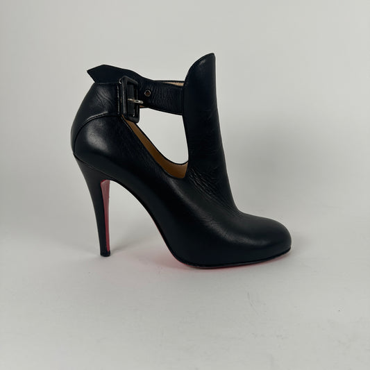 Christian Louboutin Black Ankle Strap Bootie Size 36.5