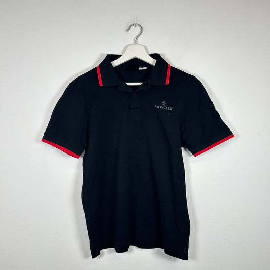 Moncler Black/Red Polo Shirt Size S