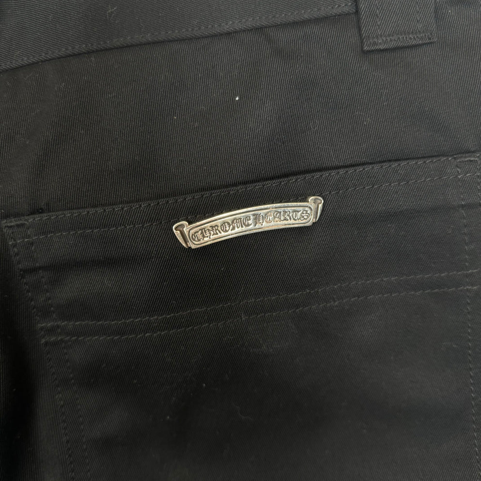 Chrome Hearts Black Double Knee Denim Carpenter Shorts Size 32