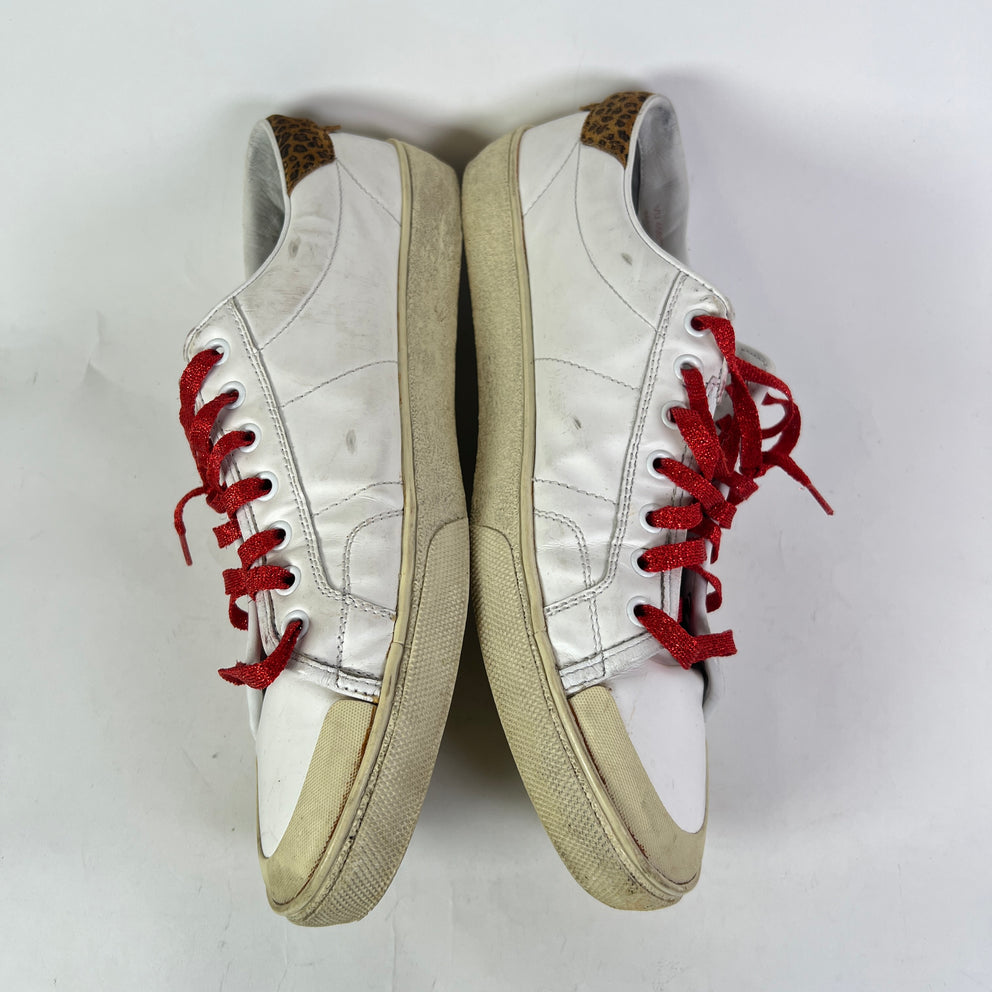 Saint Laurent SL 37 Diamond Leather Court Sneakers
