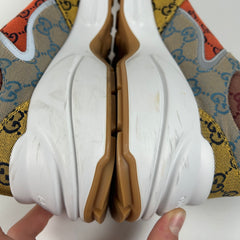 Gucci White GG Supreme Monogram Multicolor Rhyton Sneaker Size 11.5