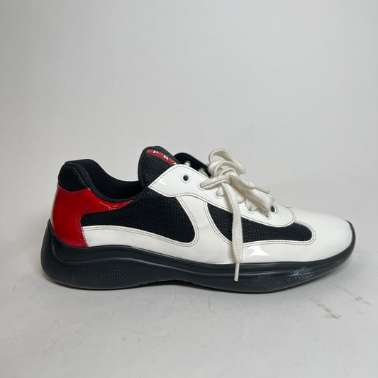 Prada White/Red Patent America Cups Size 9