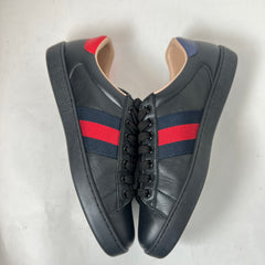 Gucci Black Embroidered Bee Ace Sneaker Size GG 8
