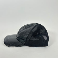 Gucci Black GG Monogram Leather Hat Size L