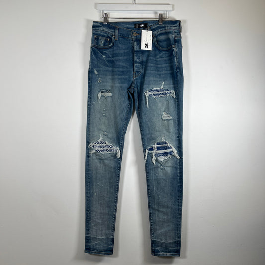 Amiri MX1 Blue Banadana Size 34