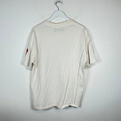 Amiri White Flocked Hockey Logo T-shirt Size S