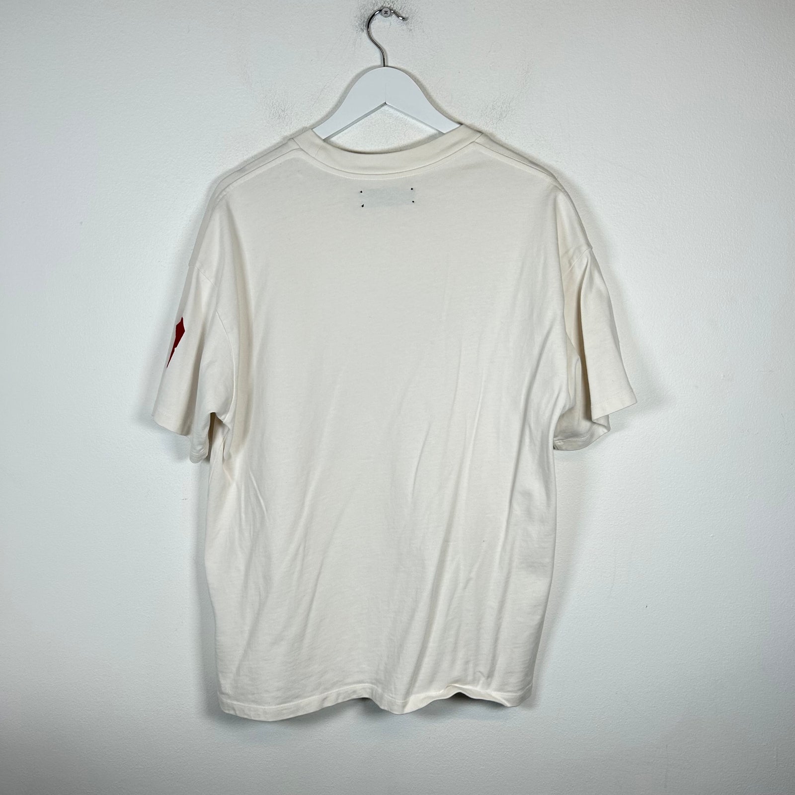 Amiri White Flocked Hockey Logo T-shirt Size S