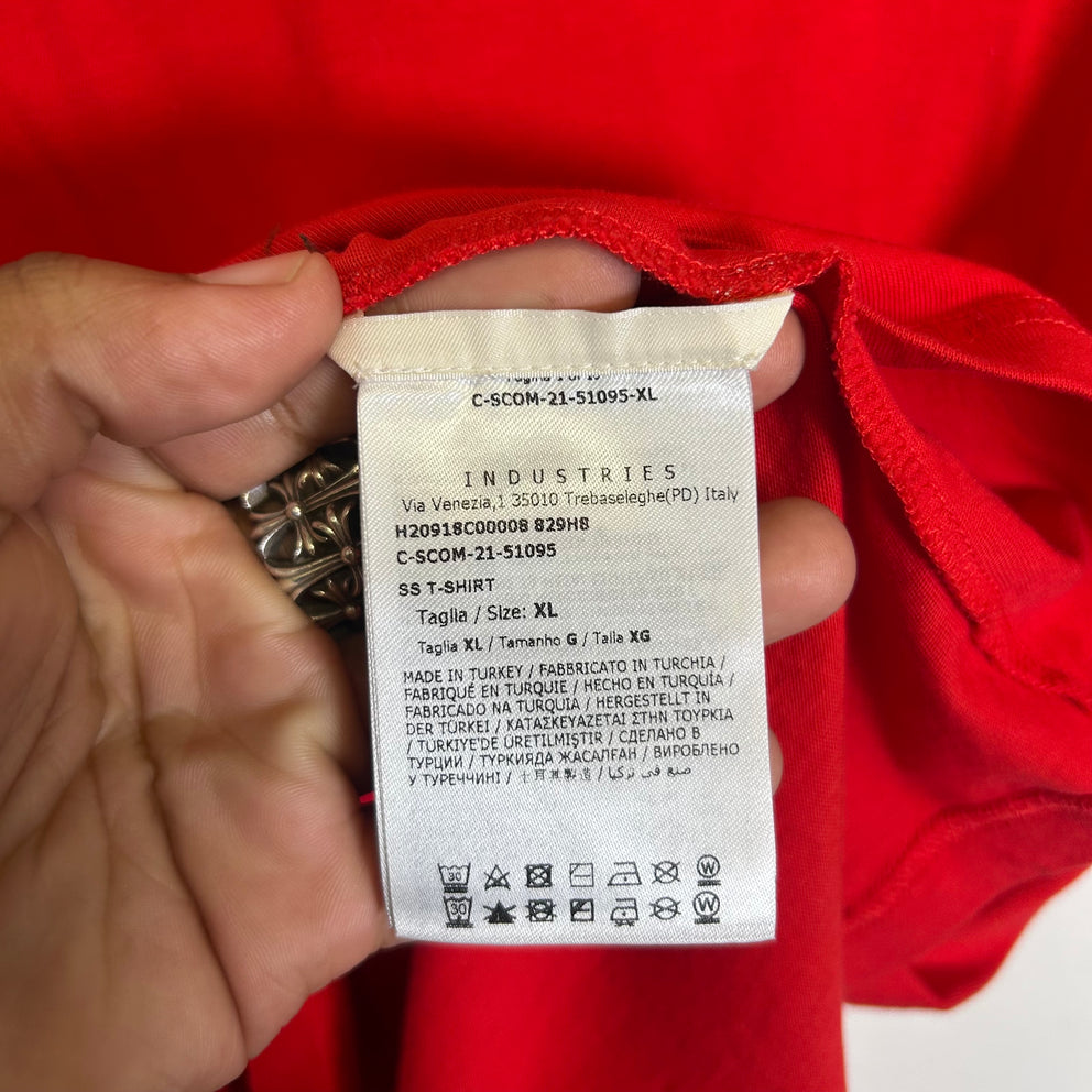 Moncler Red Flock Logo T-Shirt Size XL