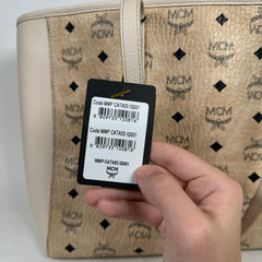 MCM Beige Liz Monogram Medium Tote Bag