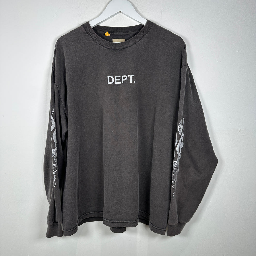 Gallery Dept. Grey Flame Logo Longsleeve Size XL