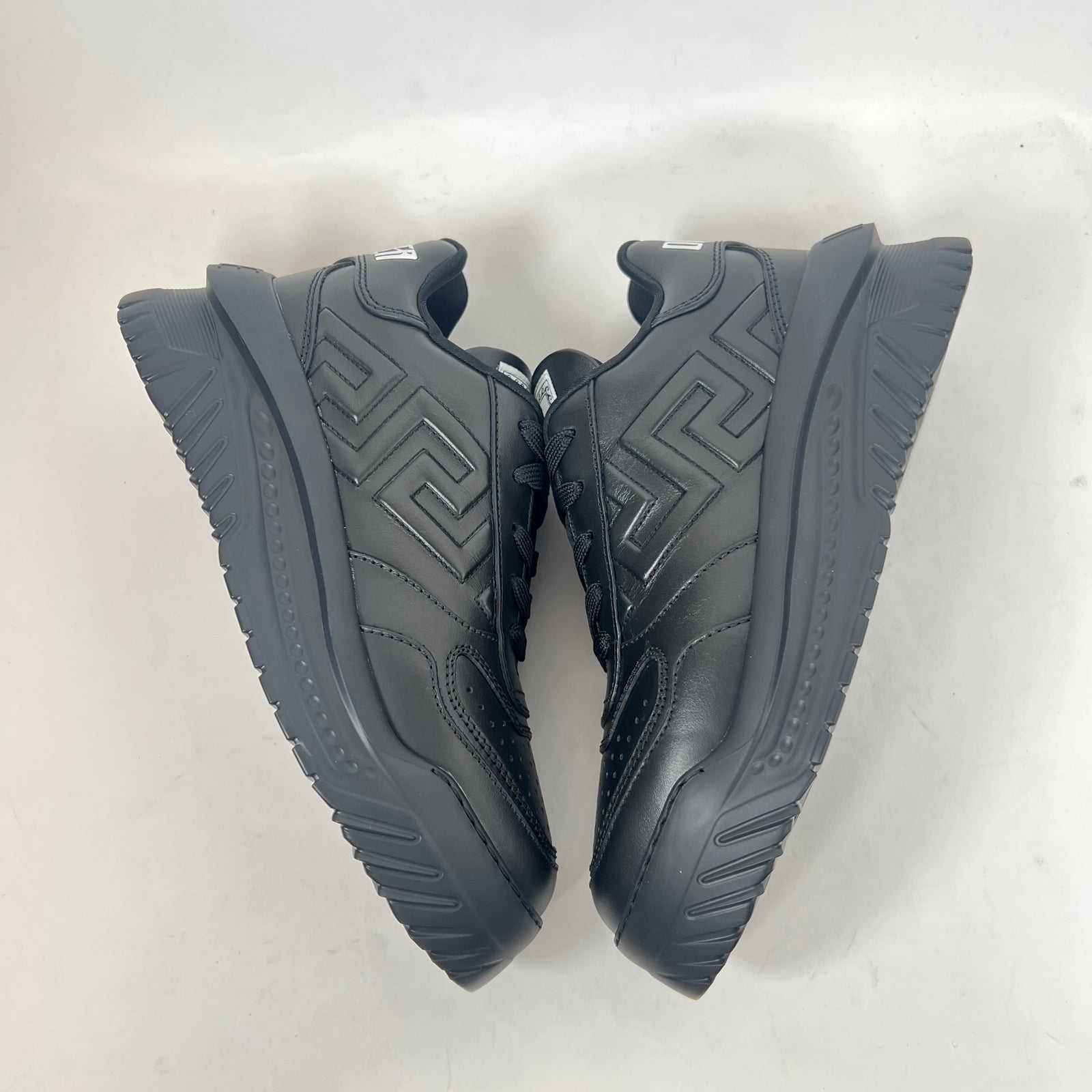 Versace Black Odissea Leather Sneaker Size 38
