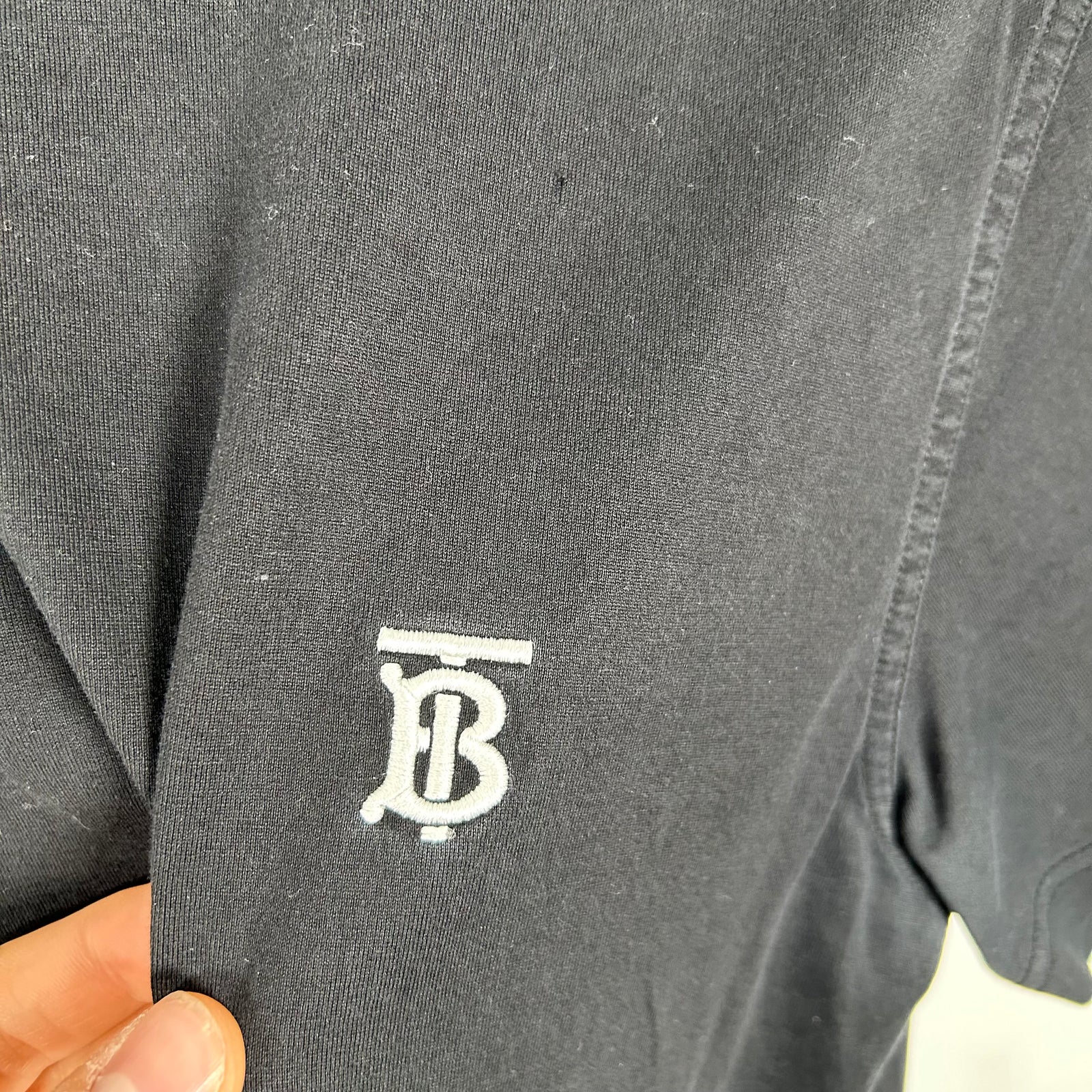 Burberry Black 'TB' Logo T-Shirt Size S