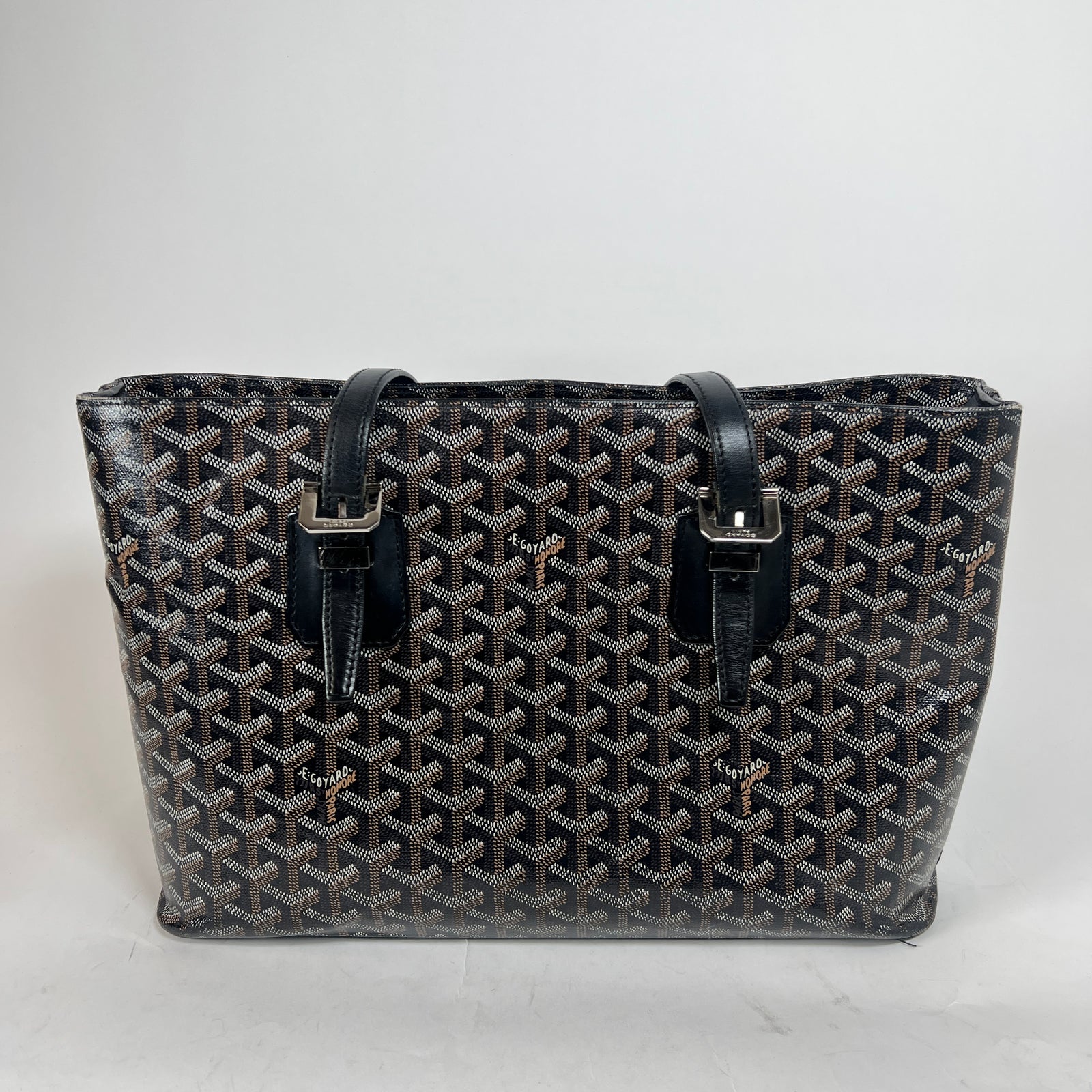 Goyard Black Goyardine Marie Galante MM Tote Bag
