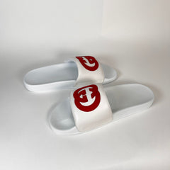 Gucci White Interlocking G Leather Slides Size 42