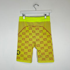 Gucci Neon Green GG Biker Shorts Size M