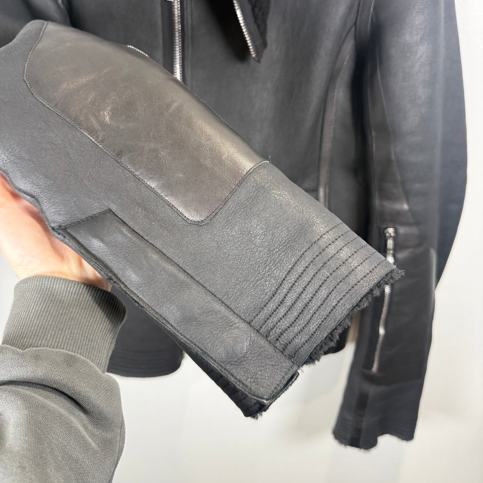 Rick Owens 'Mastodon' Black Sherling Leather Jacket Size L