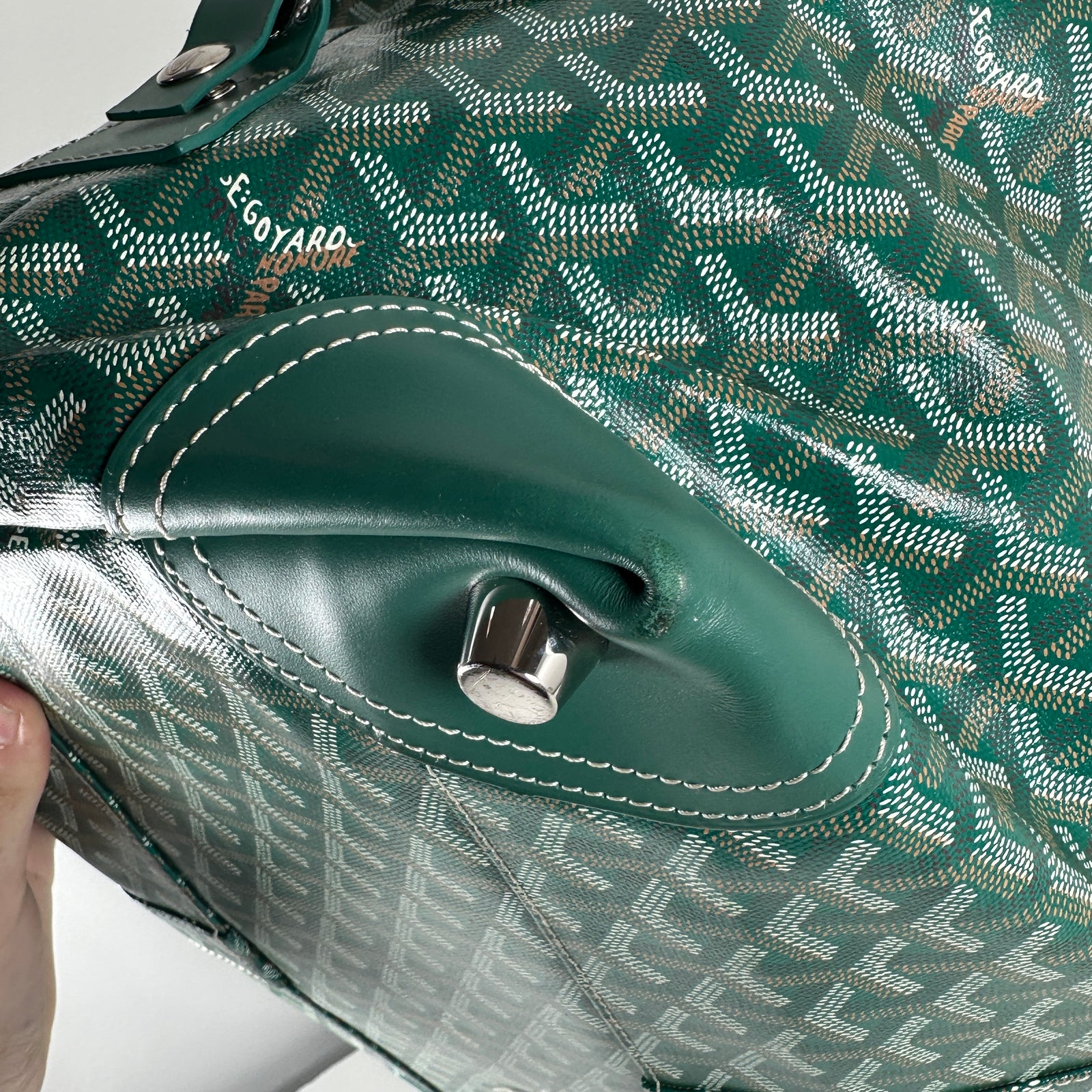 Goyard Goyardine Green Boeing 55 Travel Duffle Bag