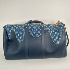 Louis Vuitton x Nigo 2022 Monogram Denim Drip Keepall Bandouliere 50
