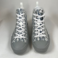 Dior B23 Blue/Grey Oblique Transparent High Top Sneaker Size 47