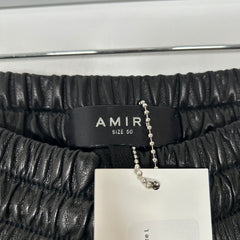 Amiri 'AM' Logo Leather Jogger Pants Size L