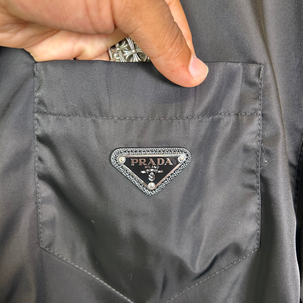 Prada Re-Nylon Logo Button-Up Shirt