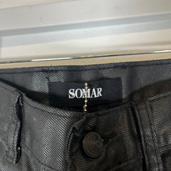 Somar Black Waxed Peril Tassel Trousers Size 28