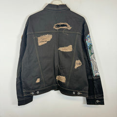 Who Decides War x Barriers NY Monument Embroidered Denim Jacket Size L