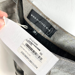 Who Decides War Metallic Silver Stained Glasses Jeans Size 36