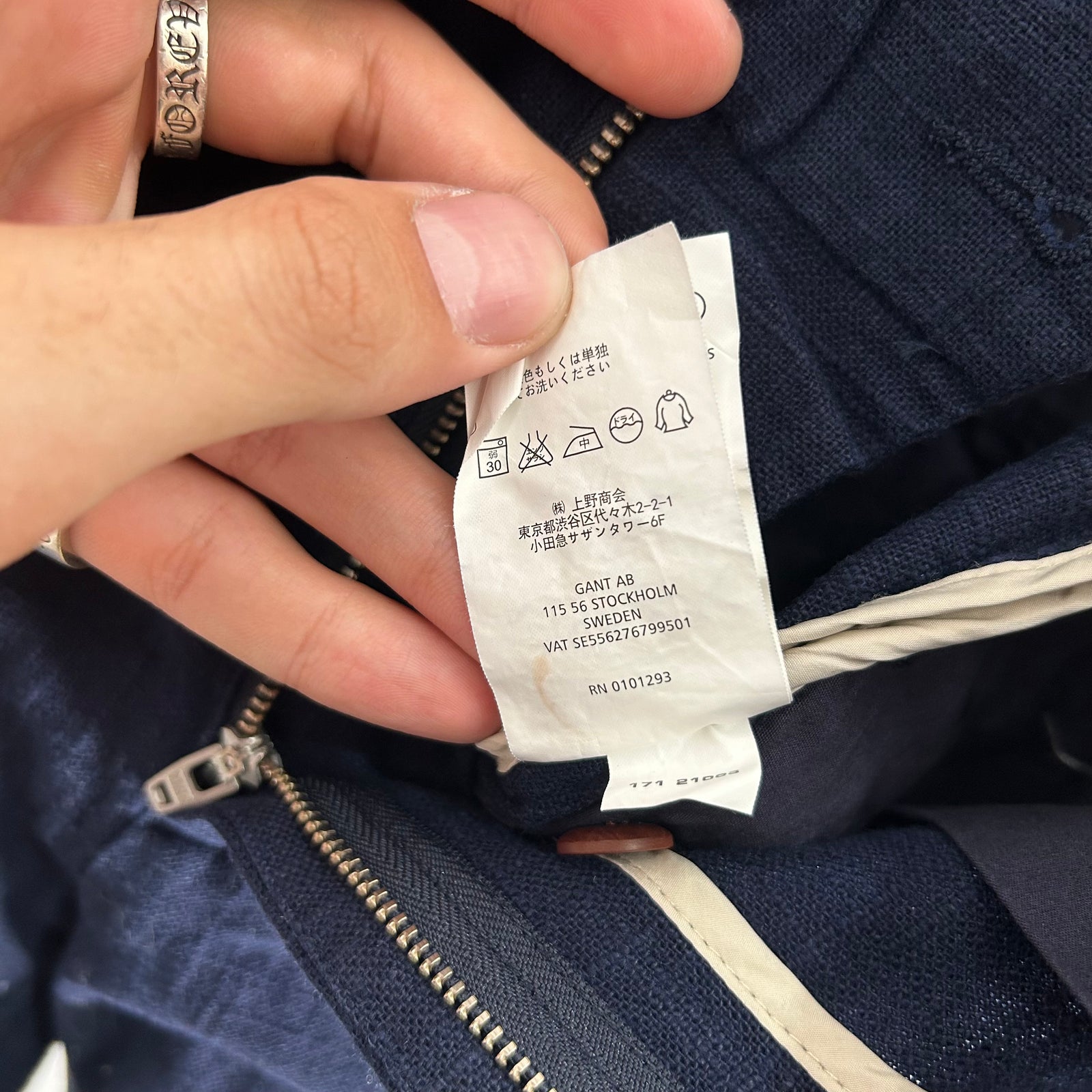 Gant Rugger Navy Linen Shorts Size 32